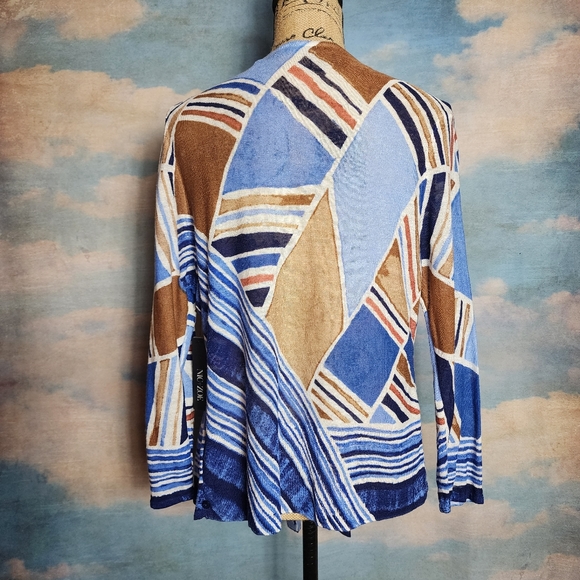 Lightweight Geometric NIC+ZOE Open Front Cardigan - Picture 5 of 11